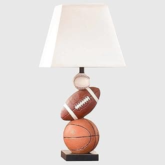 HERBESTBAY Kids Table Lamp, 14 Inch Football, Basketball & Baseball Design with Cute Lampshade, Sports-Themed lamp Ideal for Children's Bedroom Decor, Bedside Lamp Includes LED Bulb