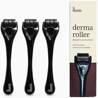 - Growth Activator Facial Roller for Skin & Hair Care | 540 (0.5 mm) Titanium Micro-needles | Reduces Acne Scars, Promotes Skin Aging & Hair Growth | For Men & Women - Pack of 3