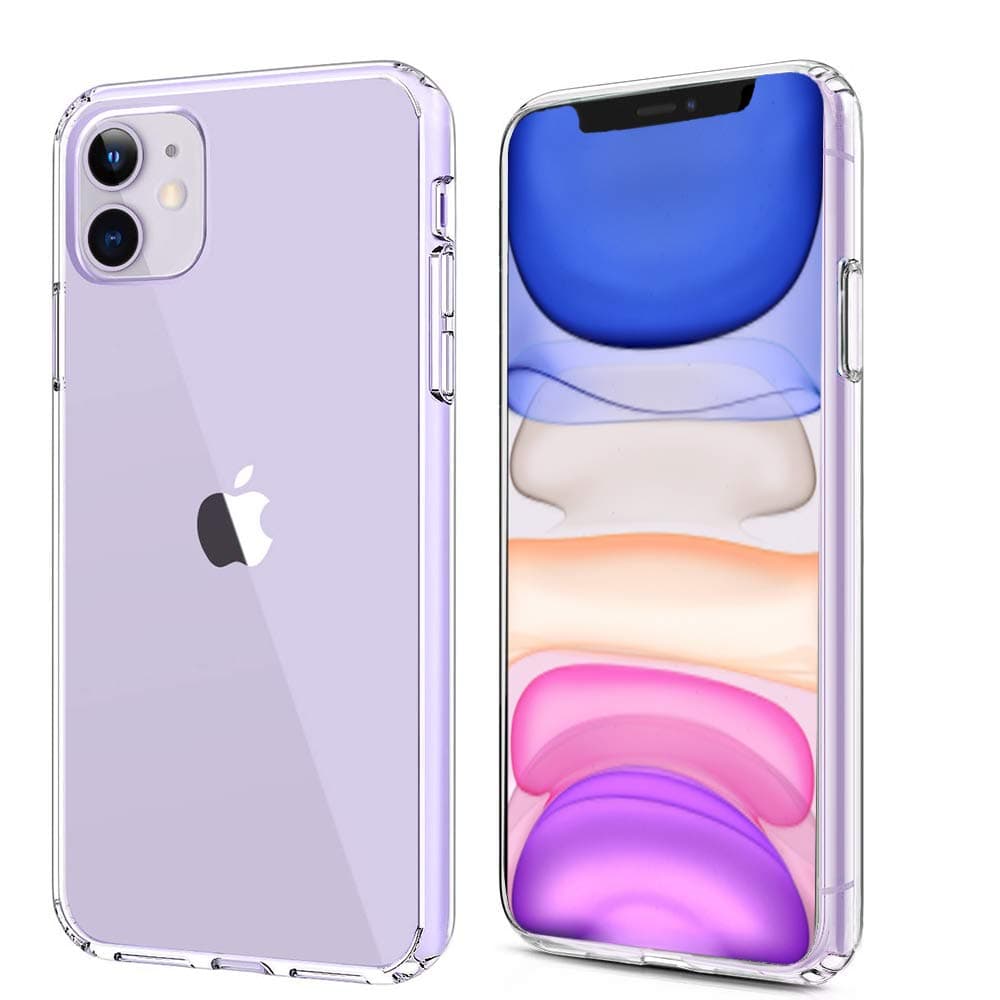 Homemo Phone Case for iPhone 11 2019 Solid Acrylic Back Reinforced Soft TPU Frame Ultra Clear Slim Shock Absorption Bumper Anti Scratch Fingerprint Oil Stain Back Cover