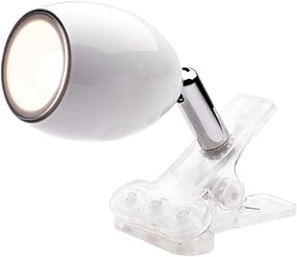 Newhouse Lighting NHCLP-JO-WH Joe LED Clip On Lamp & Reading Spotlight Perfect For The Office, Study & Bedroom, White