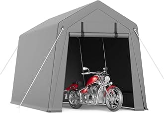 7 x 12 Ft Outdoor Portable Storage Shed, Waterproof & UV-Resistant Garage Shelter, Anti-Snow Carport Tent for Motorcycle, Bike, and Outdoor Equipment