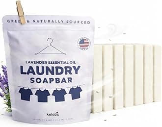 Laundry Soap Bar with Lavender for Sensitive Skin - Delicate Stain Remover Clothes, Underwear, Collar - 7 pcs