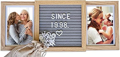 Personalized Picture Frame with Custom Letter Board – Two Photo Display for Mom, Grandma, Best Friend Frame, Sisters, or Couples – Custom Photo Frame and Personalized Wedding or Friendship Gift
