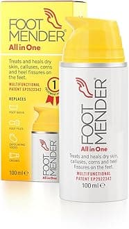 Footmender All in One | Treats and Heals Dry Feet, Hard Skin (calluses), Corns and Cracked Heels (Heel fissures) | Significant Effect After First Treatment | 100ml