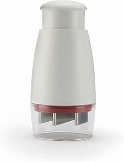 E910012 Zick-Zick Classic Food Chopper, Plastic/Stainless Steel, White, Manual Vegetable Chopper/Food Slicer/Hand Chopper/Onion Chopper, Dishwasher Safe, 5 Year Guarantee