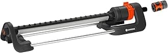 (18704) Up to 3000 sq ft - Adjustable Oscillating Yard Sprinkler, for Watering Large Areas of Lawn and Garden. Gardena Outdoor oscillating sprinklers Have Wide Heavy Duty Base for Stability.