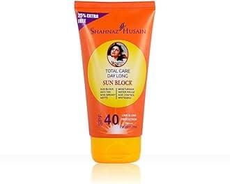 Shahnaz Husain Sun Block SPF 40 | UVA & UVB Protection | Non Greasy | Water Proof | 100g