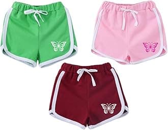 KYDA KIDSGirls Cotton Plain Regular Fit Shorts for Summer- Multicolor(Pack of 3)