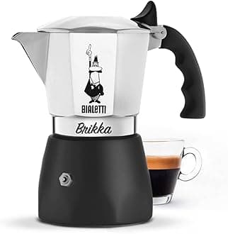 Brikka Aluminium Stovetop Coffee Maker 4 Cup (180ml): Italian Made (New Brikka 2020) ; Moka Pot, the only coffee maker capable of producing the cream of the espresso 4 Cups