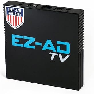 EZ AD TV Digital Signage Player, Digital Signage 4k Player Kit, Auto-Post Content, Cloud-Controlled, Add Your PowerPoint Presentation, Free Plan & Mobile App, Includes Premium Template Library