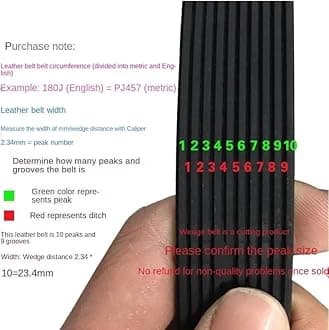 MYruN V-Belt Treadmill Belt Drive Belt 230J/PJ584 240J/PJ610 3/5Ribs Rubber Multi Groove Belt Multi Wedge Treadmill Motor Bike Fitness MYruN (Size : 230J-PJ584, Style : 1PC_6RIBS)