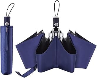 FDJASGY Sun Umbrella Compact Folding Travel Umbrella Auto Open and Close for Windproof, Rainproof & 99.9% UV Protection Parasol with Black Anti-UV Coating