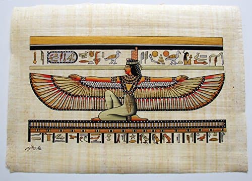 Egyptian Hand-Painted Papyrus Artwork (Imported): Winged Isis from Seti's Tomb