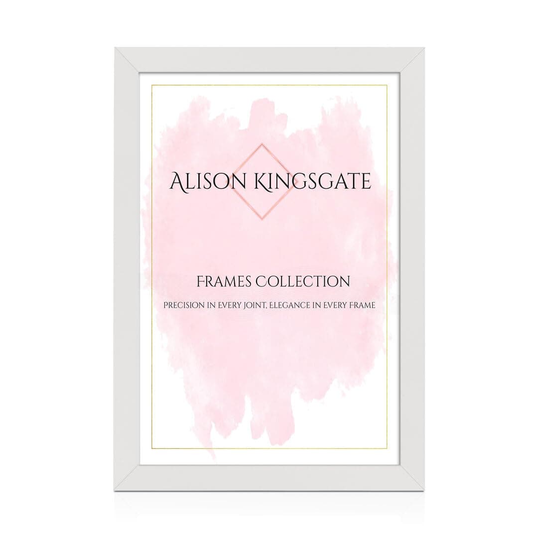 Alison Kingsgate Modern 80X60CM White Picture Frames- Engineered Wood Photo Frame with Shatterproof Perspex Front- Ideal for Posters, Certificates & Artwork- Wall Mount or Tabletop Display