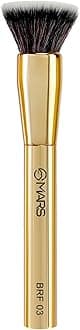 MARS Artist's Arsenal Professional Foundation Flat make up Brush | Feather Soft Touch | Precise Synthetic Bristle | Luxe Packaging flat straight makeup brush (Golden)