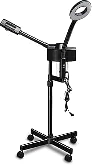 Winado 2 in 1 Professional Facial Steamer with 5X Magnification Lamp & Touch Screen, Esthetician Steamer Humidifier Face Spa Mist Steam for Home Beauty Salon, Personal Skin Care Deep Cleaning, Black