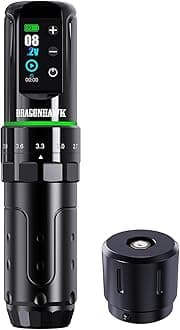 L3 Cordless/Cord Tattoo Gun Rotary Pen Machine, Powerful Mcore-L Tattoo Motor, Smart Display 2,000mAh Battery Power Supply, 7 Strokes Length for Pro Artists