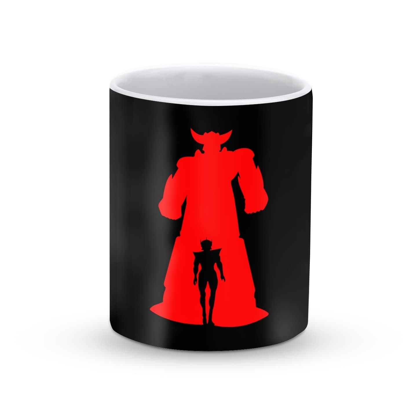 Stylizedd Designer Printed Coffee Mug with Heavy Duty Handle 11oz Ceramic Personalised Gift Mugs Cup [Microwave Safe & Dishwasher Proof ] - Grendizer (Black)