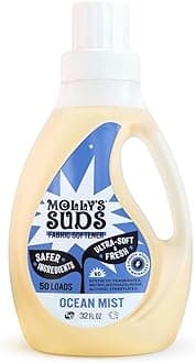 Molly’s Suds Natural Liquid Fabric Softener for Sensitive Skin | Infused with Essential Oils | Non-Toxic and Paraben Free | Ocean Mist - 50 Loads