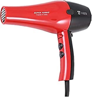 Technoelettra Hair Dryer Boss 6000 , Made in Italy, Heavy duty Hair Dryer, Professional Use For Salons & Home (Red & Black)