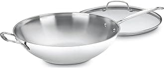 726-38H Chef's Classic Stainless 14-Inch Stir-Fry Pan with Helper Handle and Glass Cover