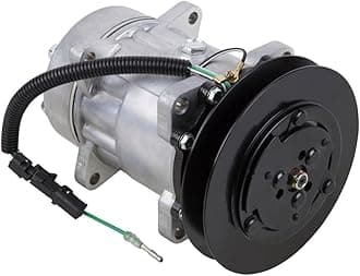 AC Compressor & 158mm Single Groove V-Belt A/C Clutch Replaces Sanden SD7H15 FLX 4870 9678 w/ 24v Clutch Switch - BuyAutoParts 60-03240NA New