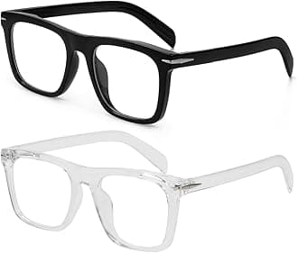 NIDOVIX Trendy Square Blue Light Blocking Glasses for Men Women, Fashion Frame Non-prescription Computer Glasses (Black+Transparent)