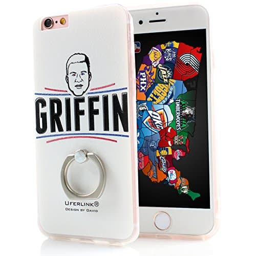 Uferlink Custom painting Hard Plastic Case cover for iphone 6 6s plus 4.7 5.5 inch with 360℃ Rotating Ring Grip Stand Holder Kickstand [ Creative Logos ] (LAC5.5)