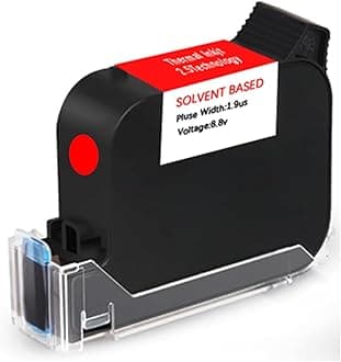 Original 42ml Red Quick Dry Solvent Ink Cartridge Replacement for 0.5inch/12.7mm Handheld Inkjet Printers (Red)