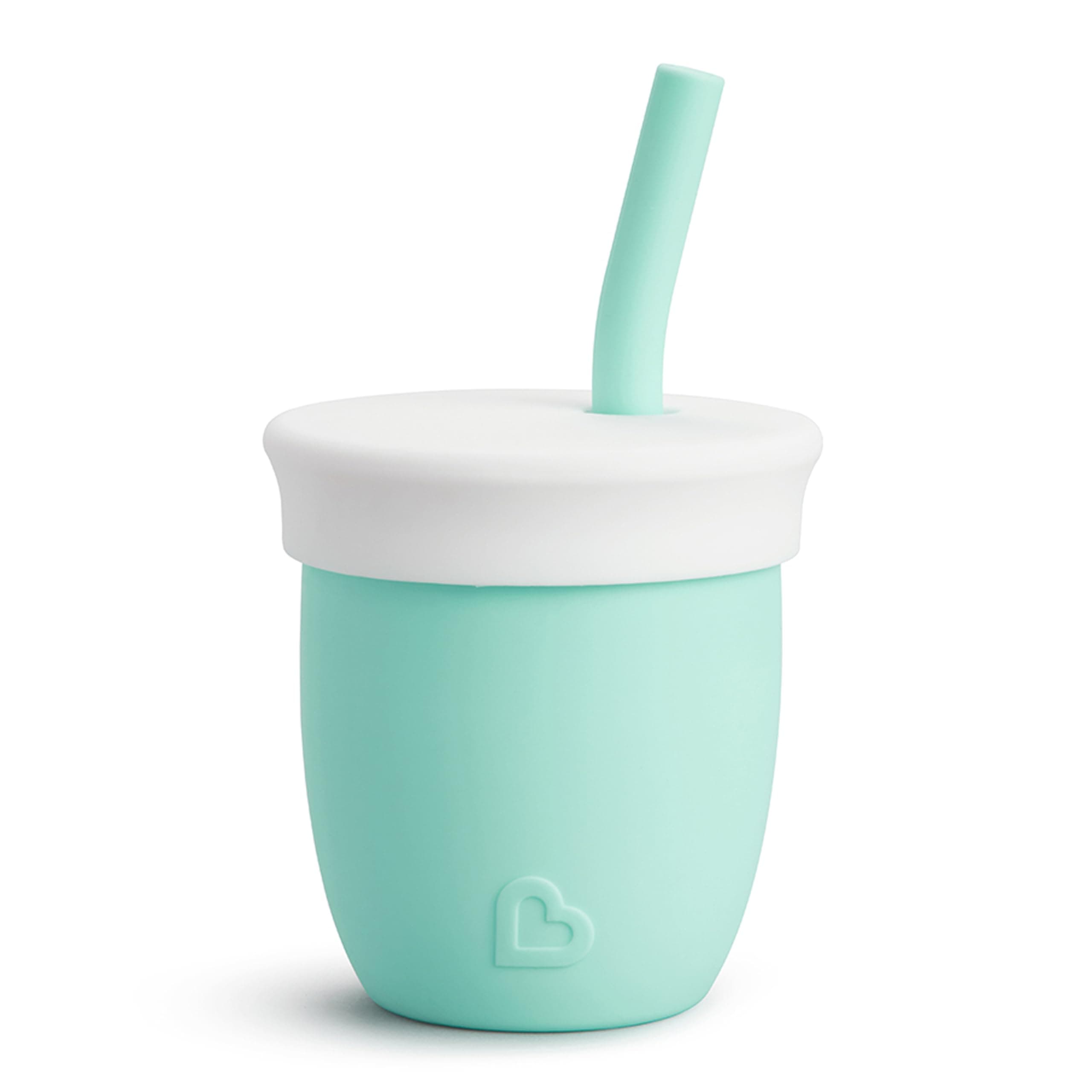 Munchkin® C’est Silicone! Open Training Cup with Straw for Babies and Toddlers 6 Months+, 4 Ounce, Mint