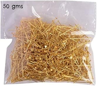 DIY Jewellery Findings Headpins Gold 50 GMS Pack for Jewellery Making Crafts