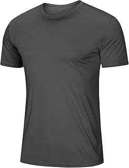 Mens T-Shirts Short Sleeve Shirts Moisture Wicking Active Crew Neck Tops Athletic Quick Dry Lightweight Shirt