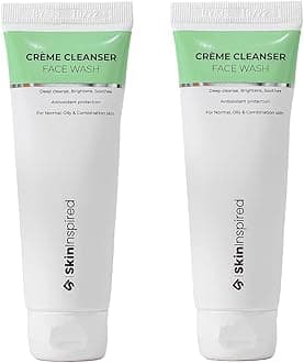 Crème Cleanser Facewash | Complete Cleansing | Skin Brightening | Moisturising | For Normal, Combination, Oily & Acne-Prone Skin | Salicylic Acid + Lactic Acid + Vitamin C | 70 ml (Pack of 2)