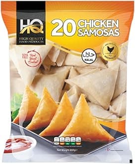 HQ Chicken Samosa | 20Pieces | Home Made | Frozen | Frozen Chicken Samosa | Easy Cook | Crispy Snacks for All Time | Authentic | Indian Origin | 660G