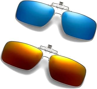 Clip on Flip up Polarized Lens For Prescription Glasses UV Protection Sunglasses (Clear lenses not Polarized)