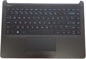 LTPRPTS Replacement Laptop Upper Case Palmrest Backlit Keyboard Touchpad Assembly Part for HP 14-CF 14Z-DK 14S-CF 14S-DK 14-DF L24817-001 Black