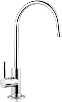 GA1-B 6.5"x11" 14oz Solid Brass Heavy Duty Water Filter Designer Faucet, Fits Most Reverse Osmosis Units - EU Style High-Spout, Luxury Chrome