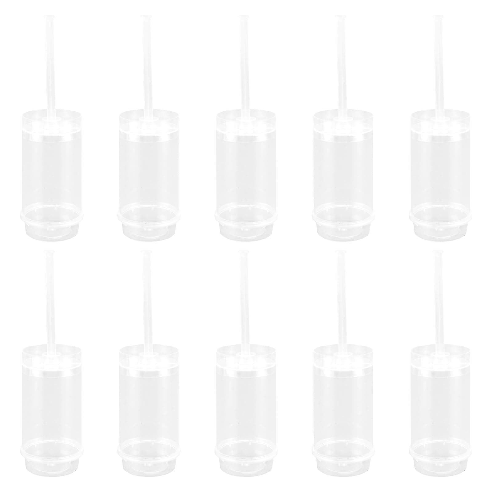 40pcs Cake Push Pop Containers Pusher, Up Cake Shooter, Round Pops Plastic Clear Mold With Lids for Birthday Bakery Kitchen Home- 17x5cm