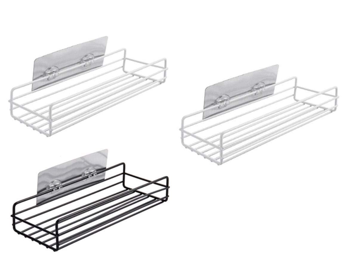 E10 Star Multi-Purpose Bathroom Shelf Metal Powder Coated Multipurpose Bathroom Storage Shelf with Strong Magic Sticker (3)