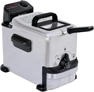 Tefal FR702D51 Ultimate EZ Deep Fryer Stainless Steel Deep Fryer with 1.8 Liter Basket, 2.2 lbs Food Capacity, 1200 Watts, Easy Cleaning, Temperature Control, Timer