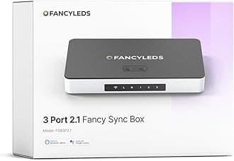 New RGBW 3 HDMI 2.1 Fancy Sync Box Streaming Media Syncing Device with 3 HDMI Ports, 4K 120Hz, HDR, and Movie Support (for 70" to 95" TVs)