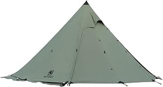 OneTigris Northgaze Canvas Hot Tent with Stove Jack, Wind-Proof Flame-Retardant, Durable 4 Season Camping Pyramid Teepee Tent for 2~4 Person (OD Green)