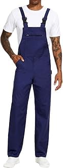 WORK IDEA Men's Bib Overalls Workwear Fashion Lightweight Jumpsuit with Pockets