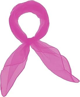 Basic Sense Plain Square Chiffon Neck Scarf For Lady Retro 50s Light Weight