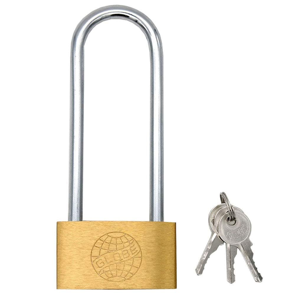 All Weather Solid Brass Keyed Different Padlock with Brass Shackle, Includes 3 Master Keys