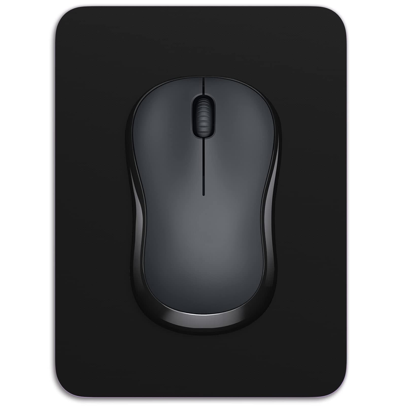 Dapesuom Small Mouse Pad 6 x 8 Inch with Non-Slip Rubber Base, Waterproof Mouse Mat, Mini Mouse Pad for Women Kids Men Wireless Mouse Laptops Keyboard Tray Home Office Travel, Jet Black