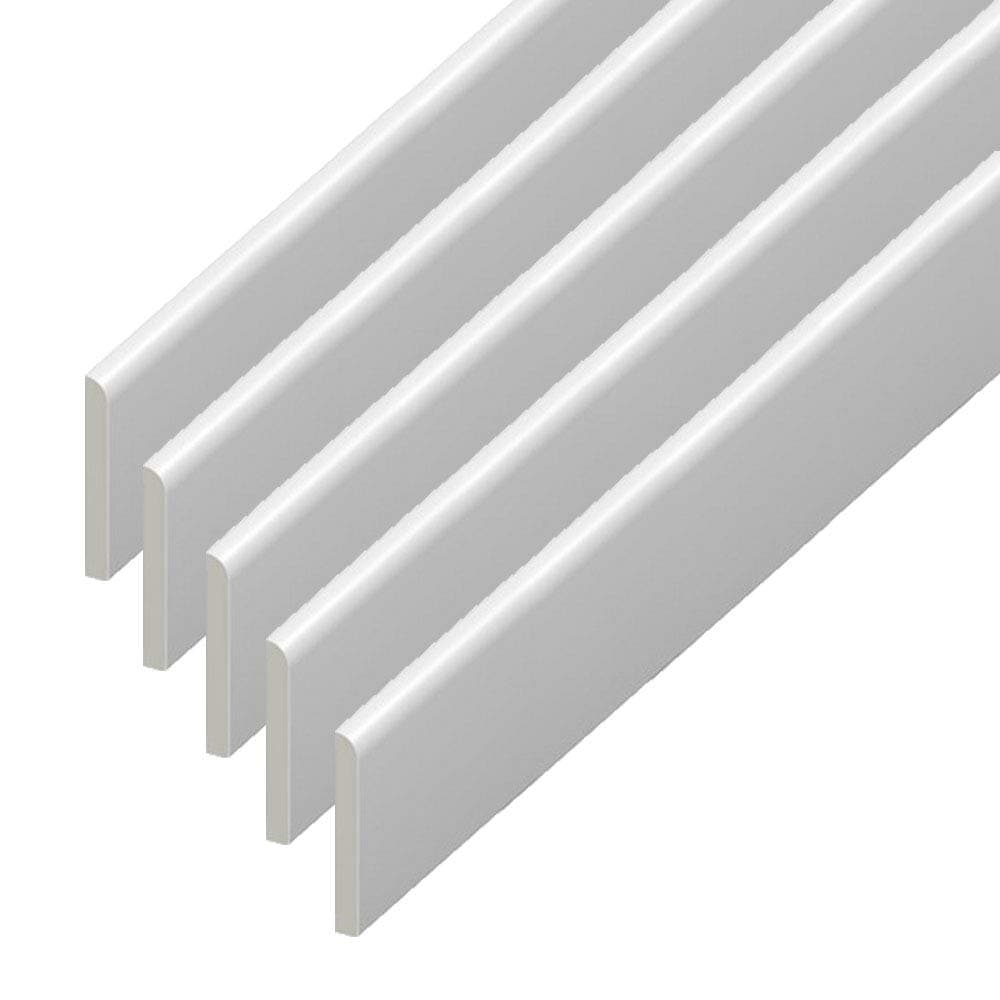 UPVC Plastic Trim 45mm x 2m x 5 Pack - White Architrave Skirting Board/Window Finishing Trim