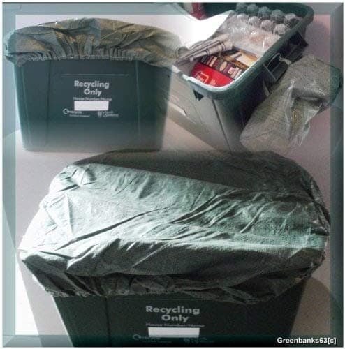 RECYCLING BIN BOX COVERS X 2 FOR RECYCLE BOX - COLOUR = GREEN