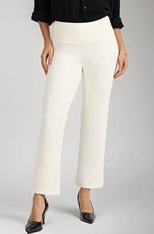 - Ultimate Straight Pants Trousers for Women with High Waist, Formal Pant for Women Office Wear with Wide Waistband