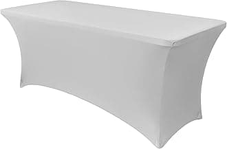 Obstal 6ft Stretch Spandex Table Cover for Standard Folding Tables - Universal Rectangular Fitted Tablecloth Protector for Party
